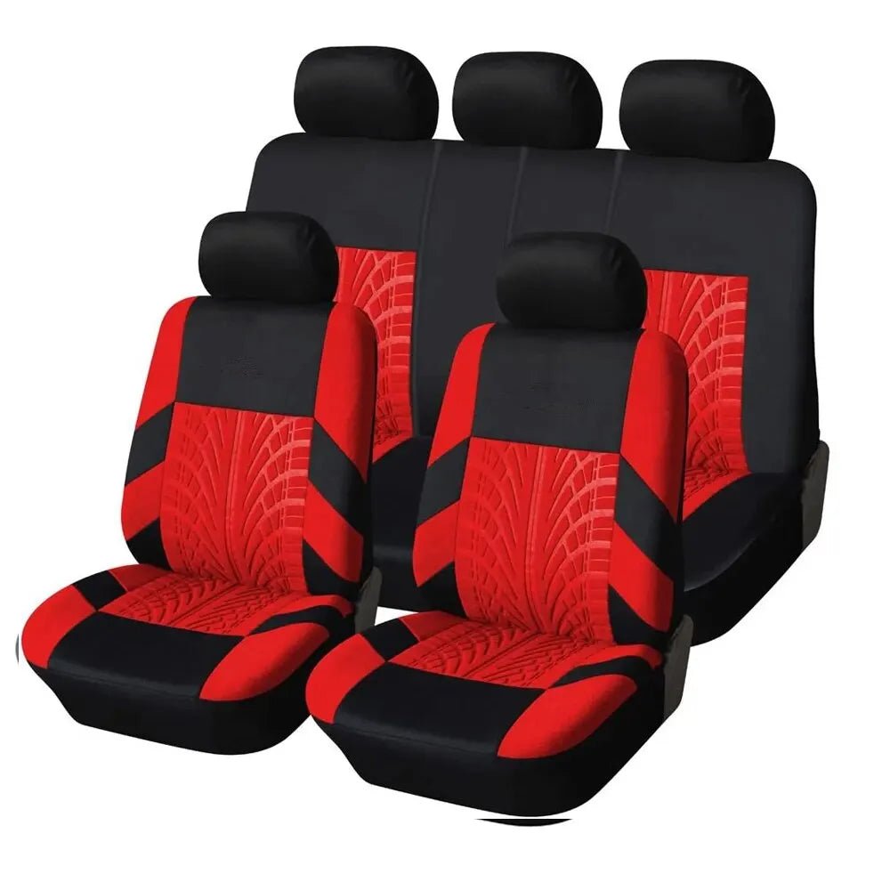 Car Seat Covers Full Set Front Split Rear Bench For Car Universal Cloth SUV Sedan Van Automotive Interior Covers - shift - knoobs