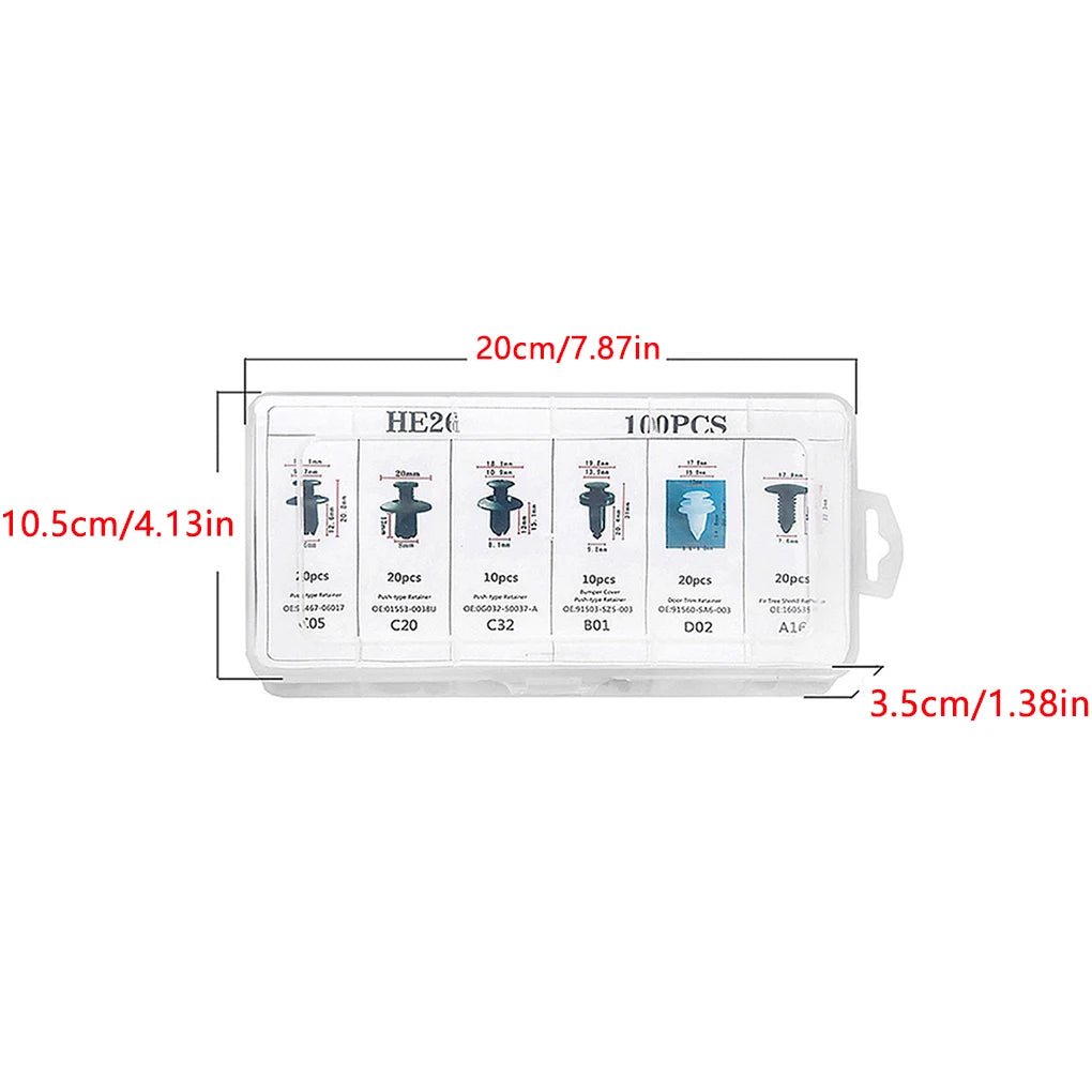 100pcs Auto Fastener Clip Car Fender Push Retainer Pin Rivet Bumper for Door Trim Panel Retainer, Box/Bag Package - shift - knoobs
