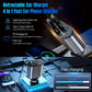 120W Retractable Car Charger 4 in 1 USB C Fast Charging Car Cigarette Lighter Charger Adapter for iPhone Xiaomi Huawei Samsung - shift - knoobs