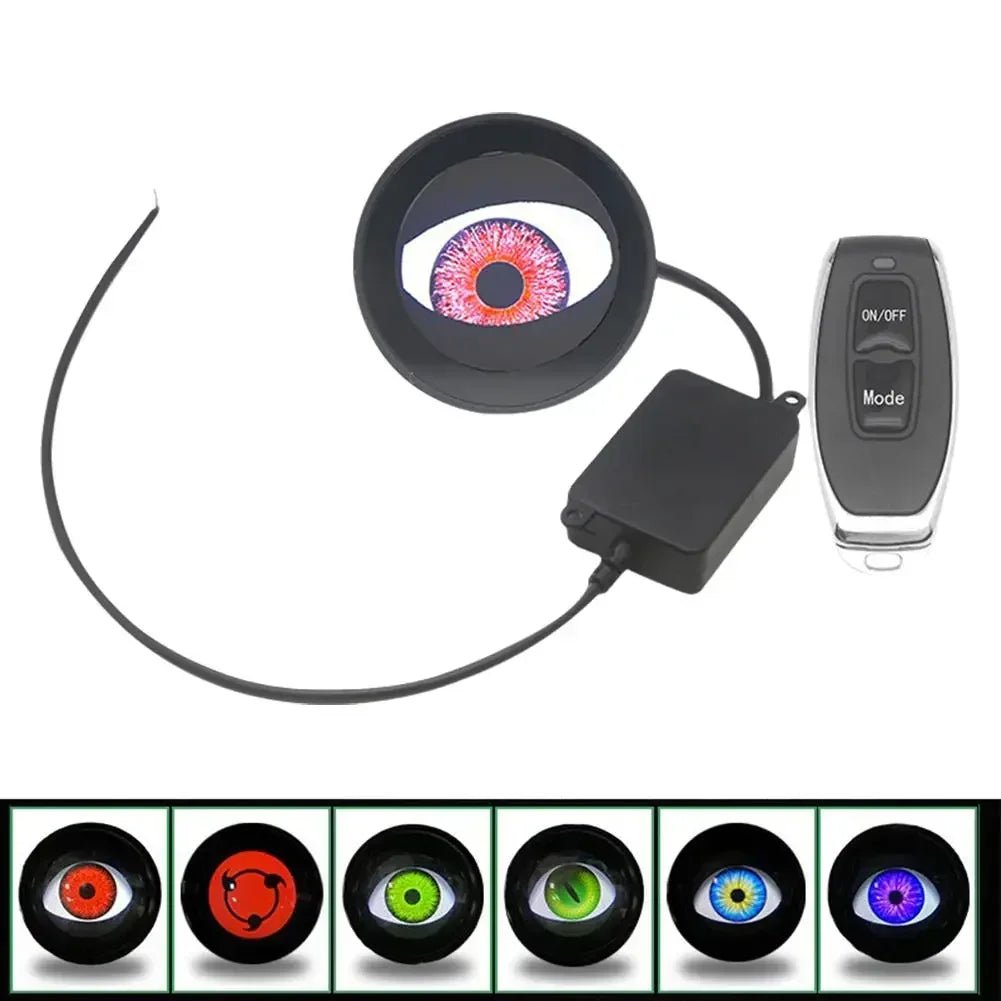 12V Remote Control Eyes Dynamic Devil Eyes LED Car Lights 2 Inch Retrofit Kits Headlight Assembly Auto Accessories Bi Led Lenses - shift - knoobs