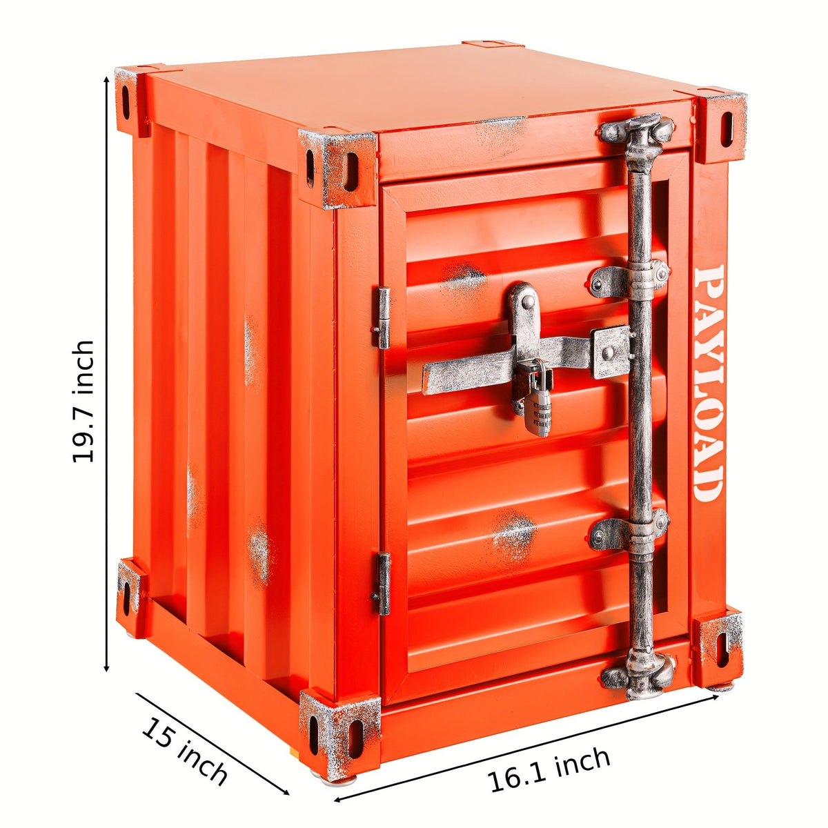1pc 1 Door/2 Door Industrial Container, Side Table, Retro Bedside Table, Storage Cabinet With Door And Lock - shift - knoobs