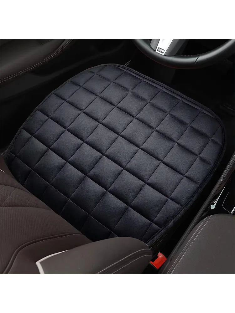1pc New single piece backless plush car seat cushion for all seasons, non - slip and free of binding - square - shift - knoobs