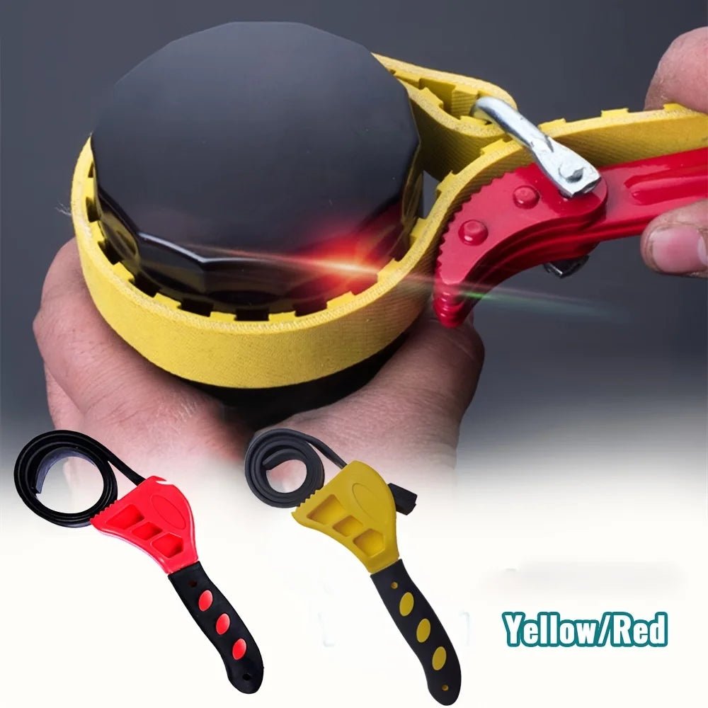 1Pcs 6inch Belt Wrench Oil Filter Puller Strap Spanner Chain Wrench Strap Opener, Adjustable Disassembly Tool - shift - knoobs