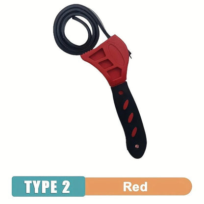 1Pcs 6inch Belt Wrench Oil Filter Puller Strap Spanner Chain Wrench Strap Opener, Adjustable Disassembly Tool - shift - knoobs