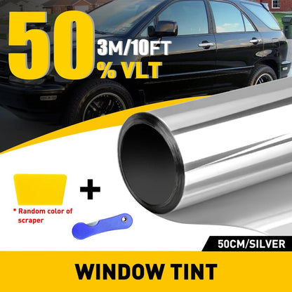 1Roll 3m*50cm Uncut Car Window Foils Tint Film 35% 50% Percent VLT Window Tint Film Glass Sticker Sun Shade Film DIY Universal - shift - knoobs