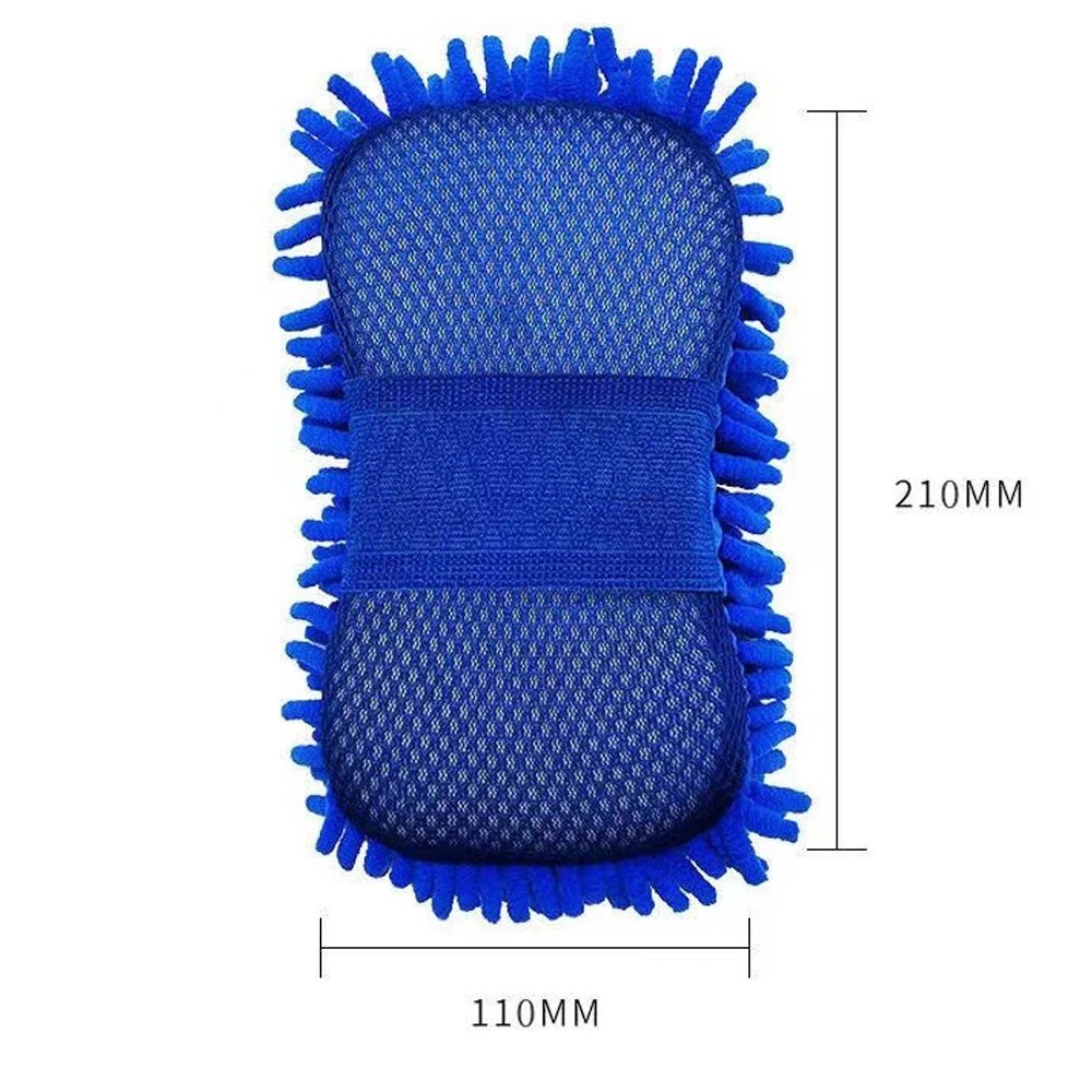 2Pcs Car Cleaning Brush Cleaner Tools Microfiber Car Washer Sponge Cleaning Washing Towel Auto Gloves Car Washing Accessories - shift - knoobs