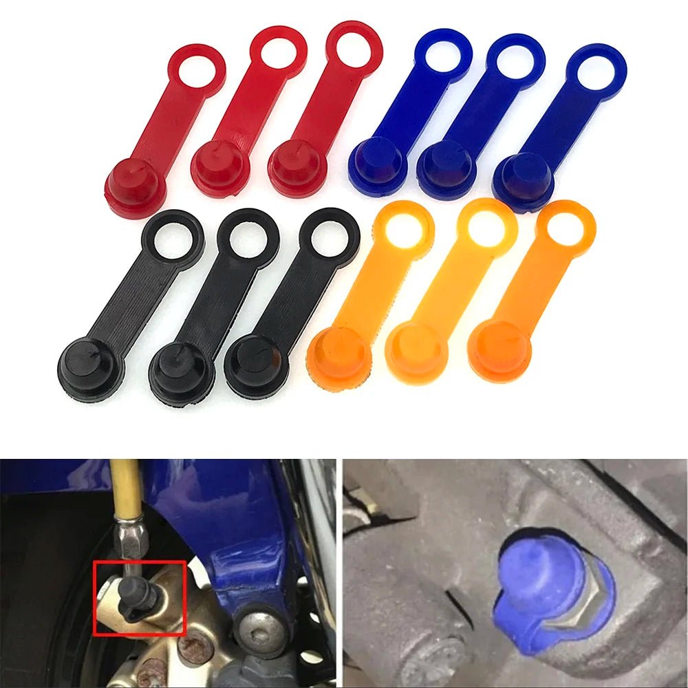 3pcs Car Brake Pump Dust Cap Oil Drain Screw Cap Brake Caliper Sealing Nipple Screw Dust Cap Cover Rubber Motorcycle Accessories - shift - knoobs