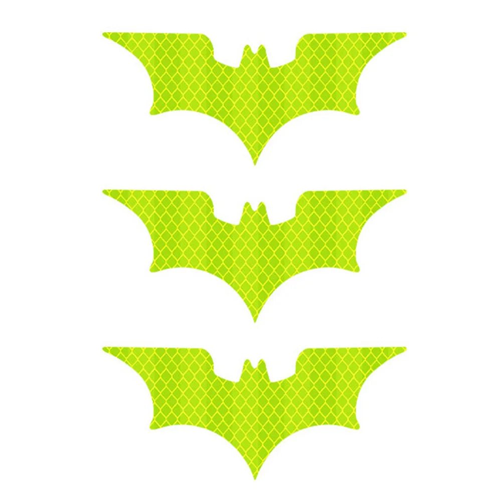 3Pcs/ Set Bat Car Reflective Sticker Electric Vehicle Warning Stickers Safely Night Helmet Decorative Decals Accessoire Voiture - shift - knoobs