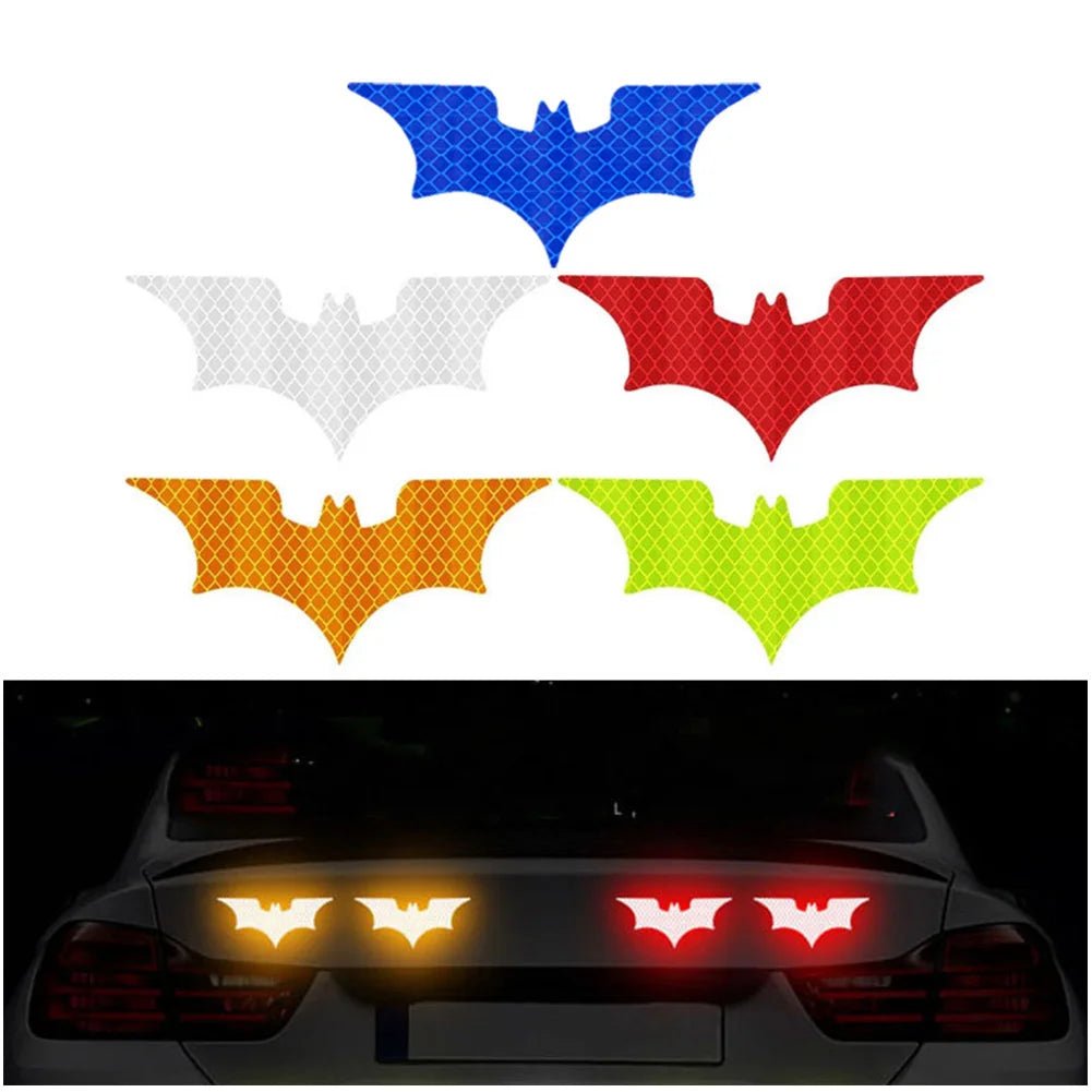 3Pcs/ Set Bat Car Reflective Sticker Electric Vehicle Warning Stickers Safely Night Helmet Decorative Decals Accessoire Voiture - shift - knoobs