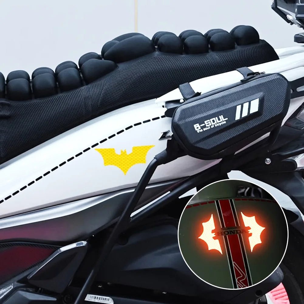 3Pcs/ Set Bat Car Reflective Sticker Electric Vehicle Warning Stickers Safely Night Helmet Decorative Decals Accessoire Voiture - shift - knoobs