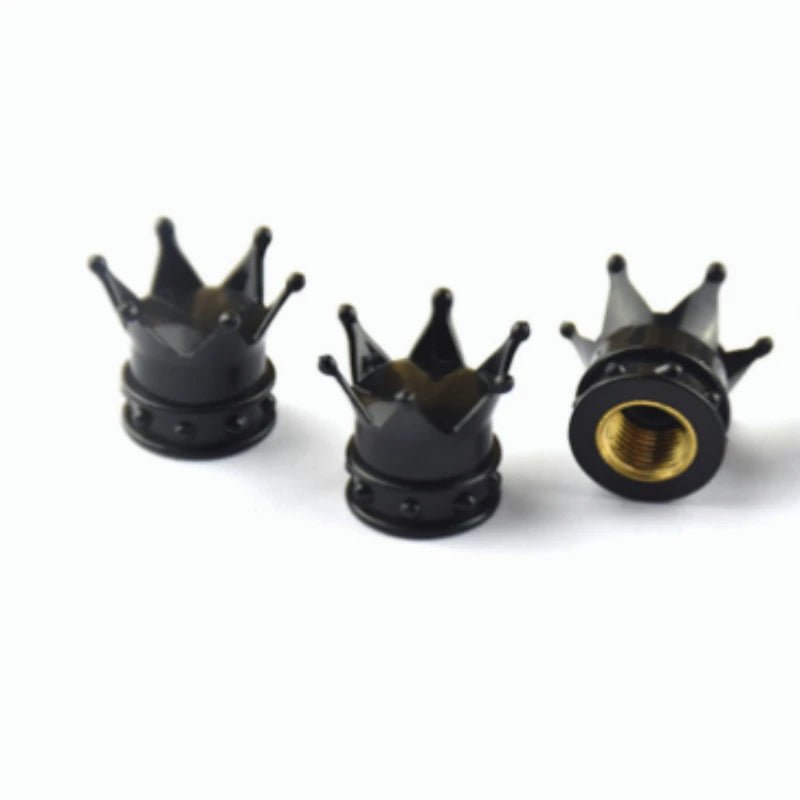 4 PCS Universal Crown Wheel Valve Covers Air Dustproof Waterproof Car Motorcycle Tyre Rim Covers Car Decoration Valve Caps - shift - knoobs