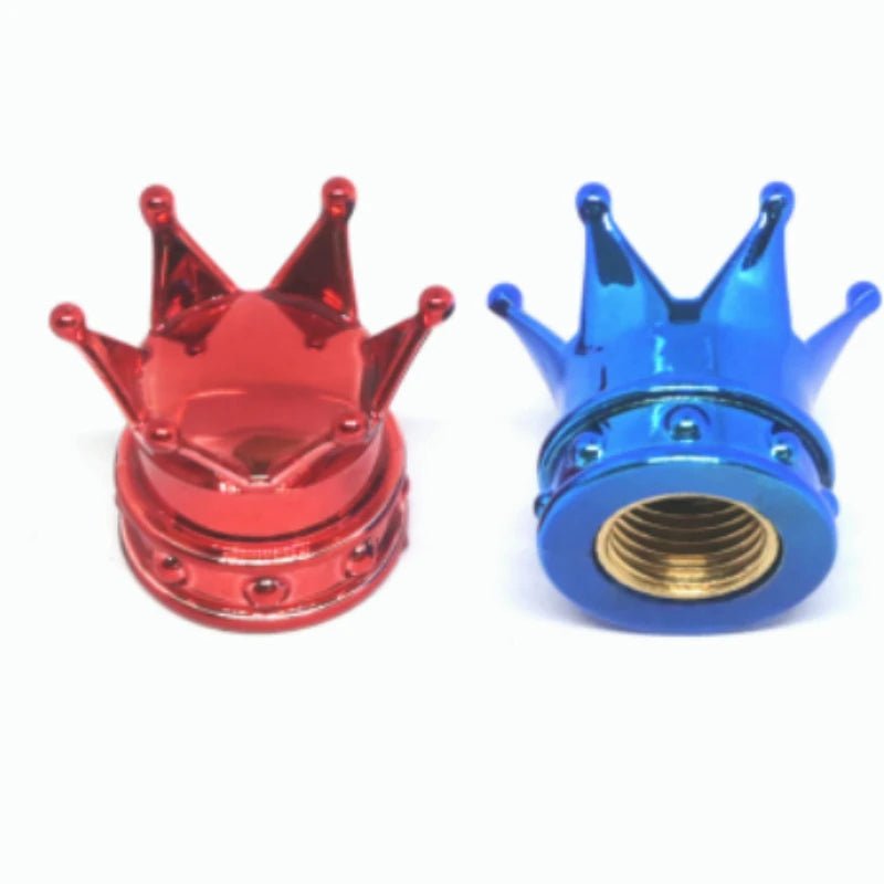 4 PCS Universal Crown Wheel Valve Covers Air Dustproof Waterproof Car Motorcycle Tyre Rim Covers Car Decoration Valve Caps - shift - knoobs