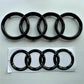 4 Ring ABS Car Hood Front Bonnet Grill Rear Trunk Emblem Logo Badge Sticker Decal For Audi A3 A4 A5 A6 A7 Q2 Q3 Q5 Q8 TT - shift - knoobs