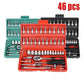 46Pcs Multi - Purpose Tool Kit Set - Comprehensive Hand Tools Kit with Wrench Socket and Precision Screwdriver - Portable Amagi - shift - knoobs