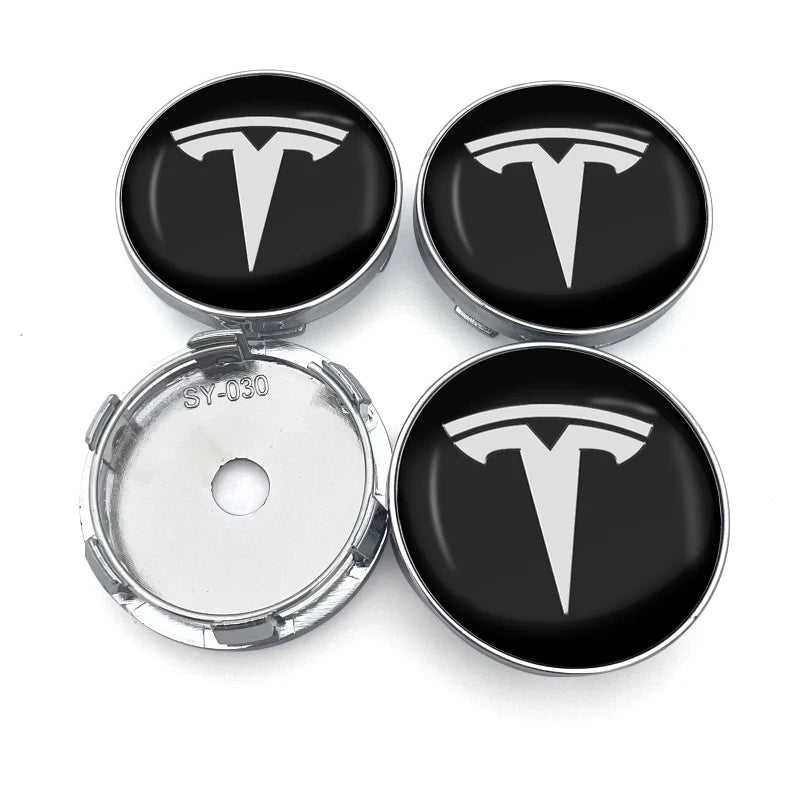 4Pcs 56mm Car Wheel Hub Center Cap Emblem Badge Stickers for Tesla Model 3 Model S X Y Roadster 2018 2019 2020 2021 Car Styling - shift - knoobs
