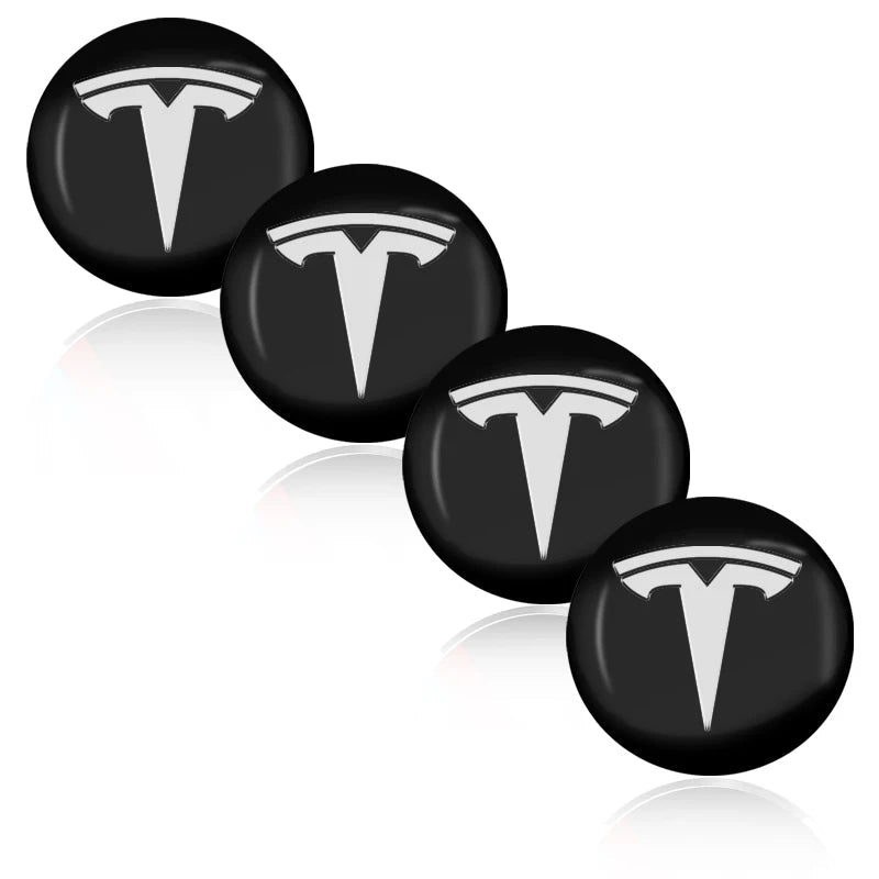4Pcs 56mm Car Wheel Hub Center Cap Emblem Badge Stickers for Tesla Model 3 Model S X Y Roadster 2018 2019 2020 2021 Car Styling - shift - knoobs