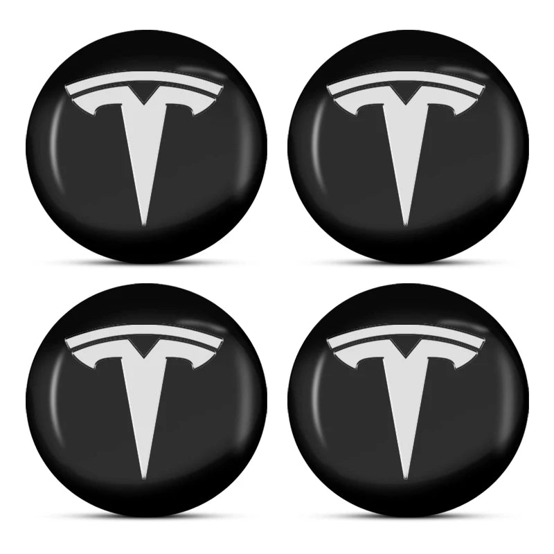 4Pcs 56mm Car Wheel Hub Center Cap Emblem Badge Stickers for Tesla Model 3 Model S X Y Roadster 2018 2019 2020 2021 Car Styling - shift - knoobs