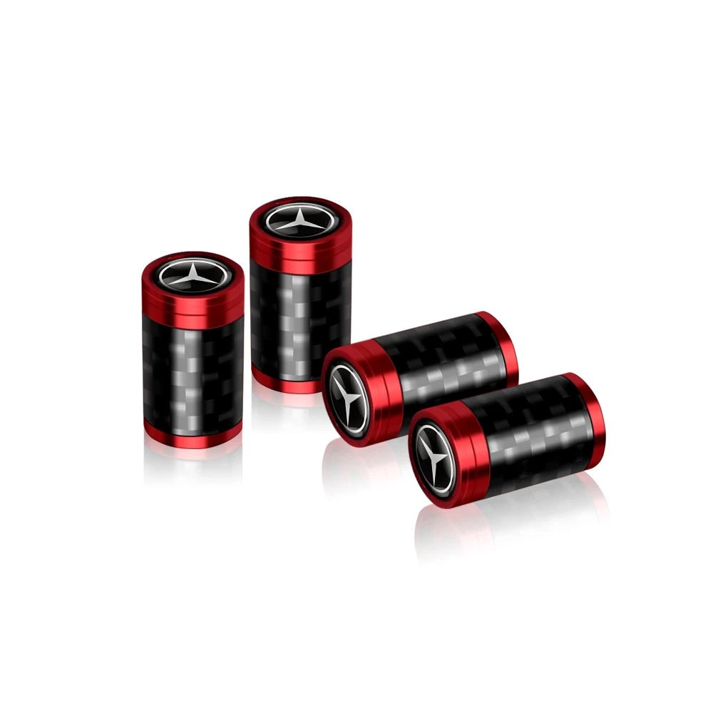 4PCS Carbon Fiber Car Wheel Tires Valve Cap Auto Accessorie For Mercedes Benz AMG W203 W204 W205 W210 W211 W212 W463 W464 W164 - shift - knoobs