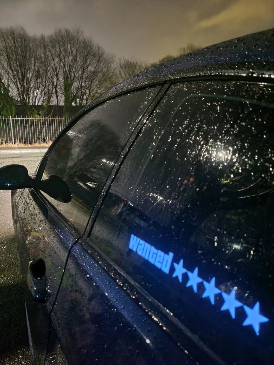 5 Stars Wanted Level Led Window/Windshield Sticker - shift-knoobs