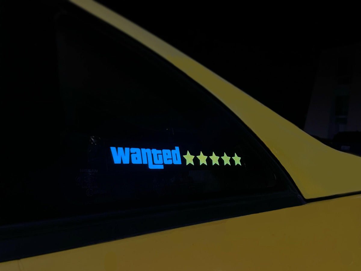 5 Stars Wanted Level Led Window/Windshield Sticker - shift-knoobs