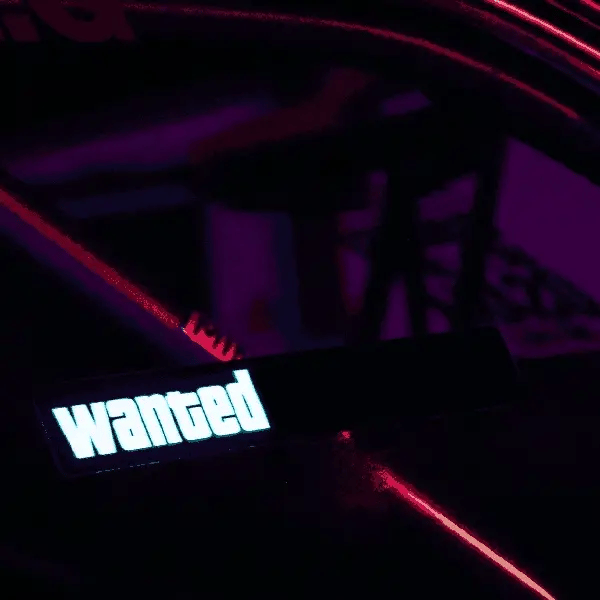 5 Stars Wanted Level Led Window/Windshield Sticker - shift-knoobs