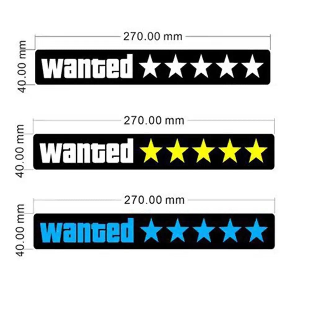 5 Stars Wanted Level Led Window/Windshield Sticker - shift-knoobs
