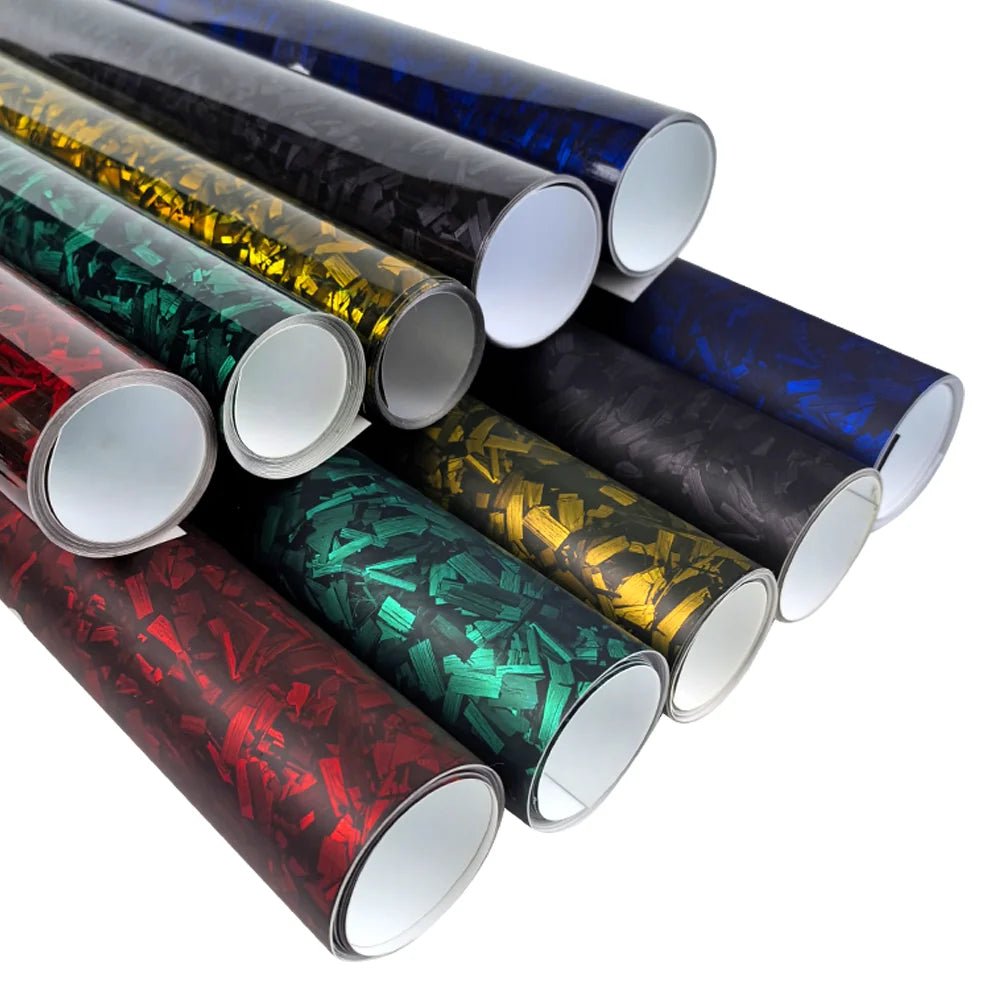 50cm*300cm High Glossy Black Gold Silver Red Forged Carbon Fiber Vinyl Wrap Film on the Hood Adhesive Vinyl for Car Stickers - shift - knoobs