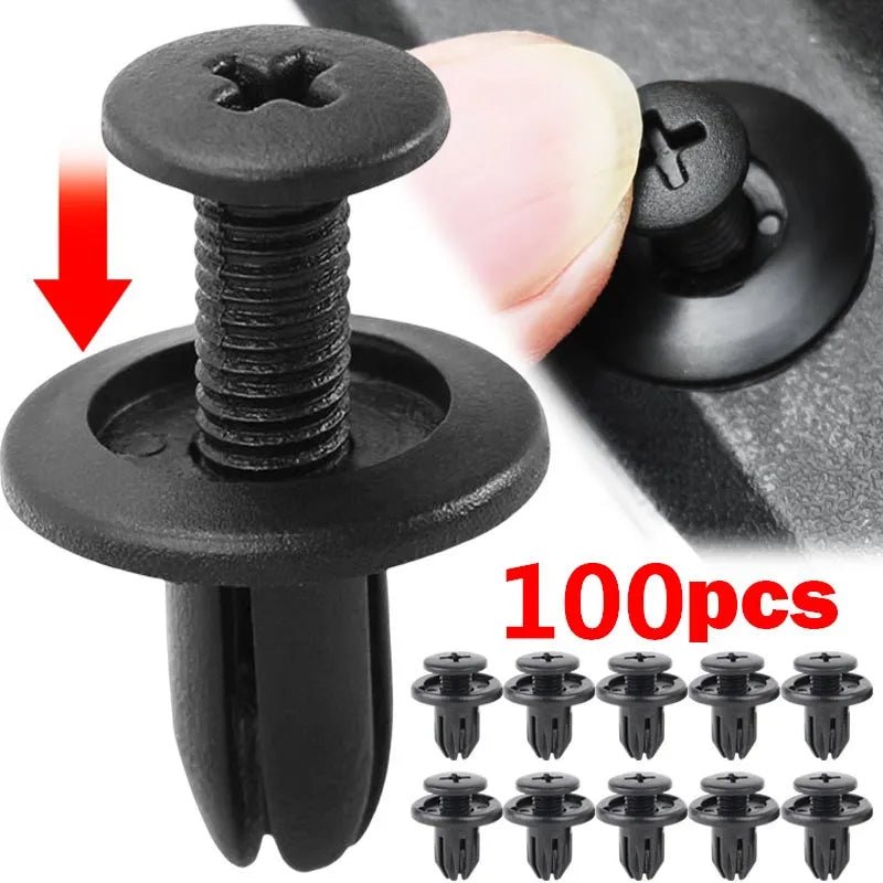 5/100pcs 8mm Plastic Rivets Fasteners Screw Car Bumper Fender Black Rivet Car Fastener Clips for Toyota Focus Kia Nissan Yamaha - shift - knoobs