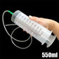 550/300/100ml Large Capacity Syringes Reusable Needle Barrel Oil Pump With 1m Hose For Pet Feeding Measuring Pump Vacuum Syringe - shift - knoobs