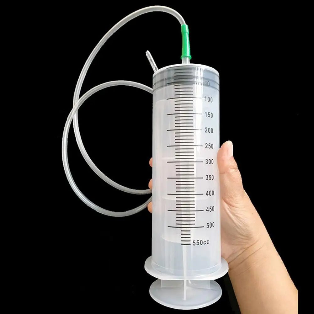 550/300/100ml Large Capacity Syringes Reusable Needle Barrel Oil Pump With 1m Hose For Pet Feeding Measuring Pump Vacuum Syringe - shift - knoobs