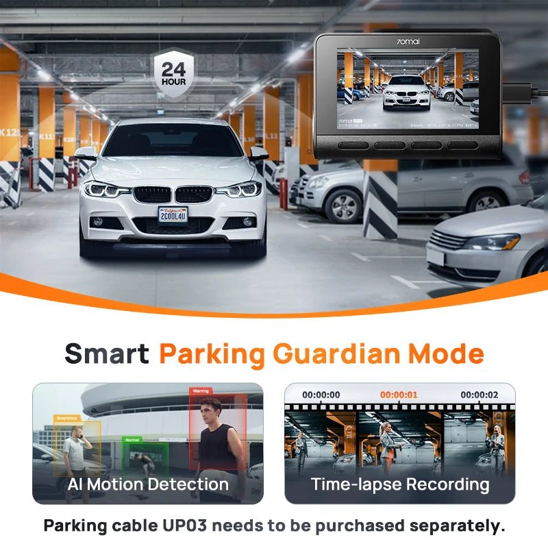 70mai 4K Dash Cam A810 Ultra HD Built - in GPS ADAS Auto Record 150FOV Motion Detection 70mai A810 4G Car DVR Support Rear Cam - shift - knoobs