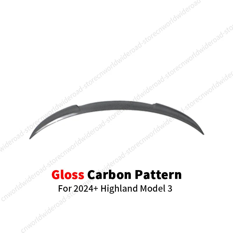 For Tesla Model Y 3 Highland Model 3 Spoiler Tail Wing Rear Trunk Lid Spoiler Wing Black and Carbon Fiber Pattern Body Kit
