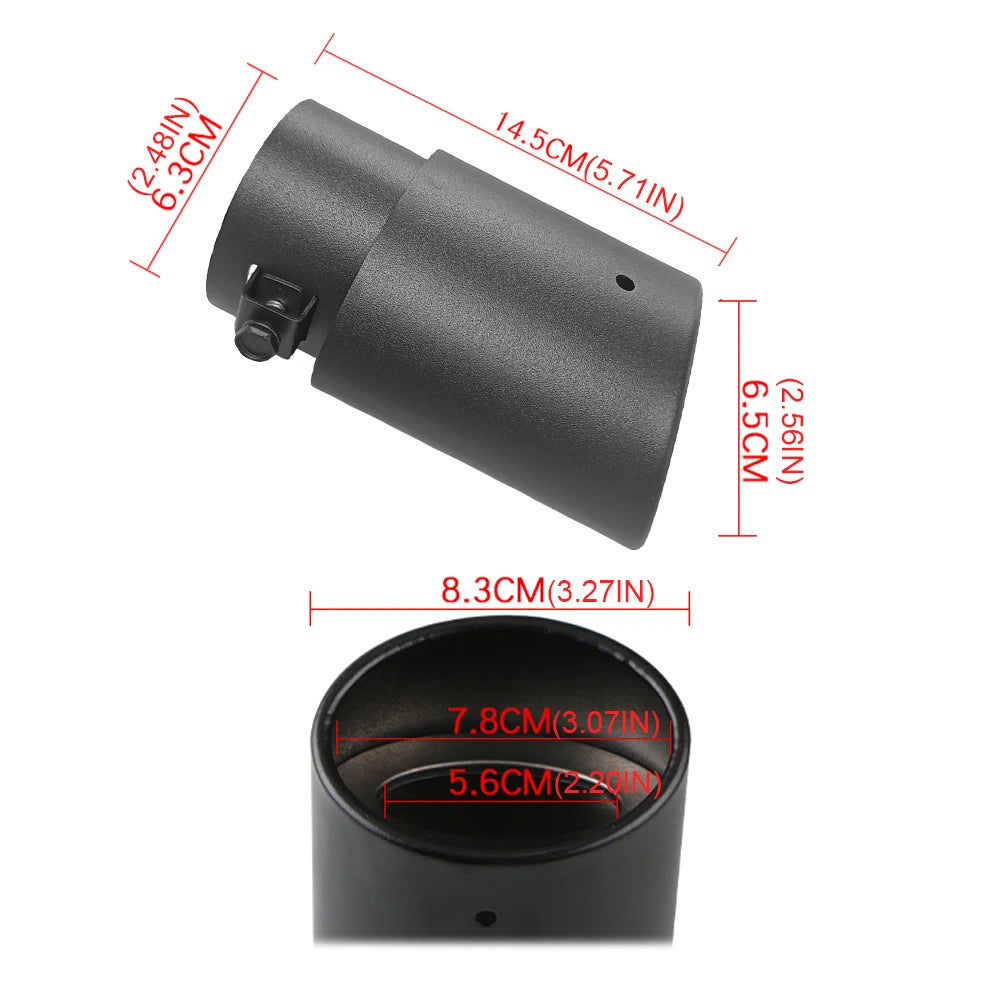 Dual/Single Exhaust Tip Inlet Bolt-on Square Round Edge Tailpipe Muffler Tip Double Outlets Tailpipe Replacement Accessory ﻿