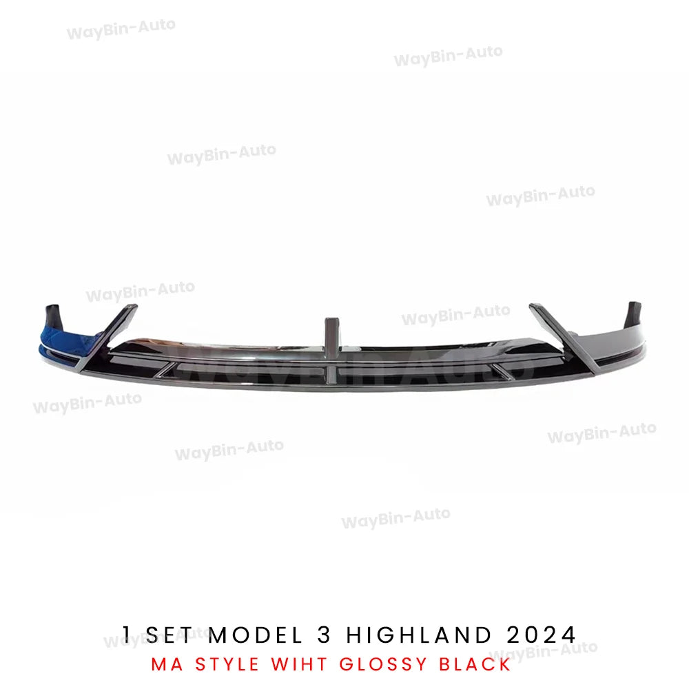 Front Lip For Tesla Model 3 Highland 2024 Front Bumper Lip Spoiler Glossy Black Carbon Body Kits Model 3 + Auto Accessories