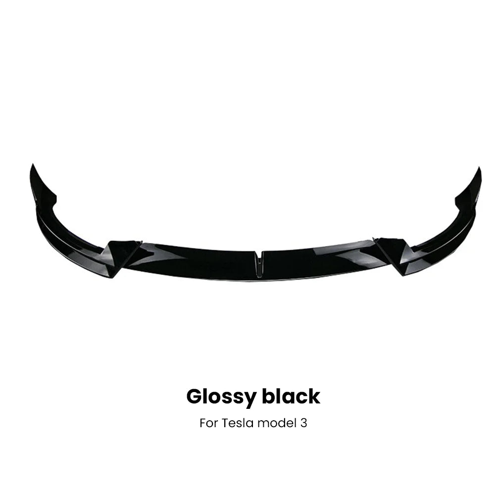 For Tesla Model 3 Y 2017-2023  Front Lip AD Body Kit Glossy Black Sport Bumper Spoiler Model 3 Model Y Auto Accessories