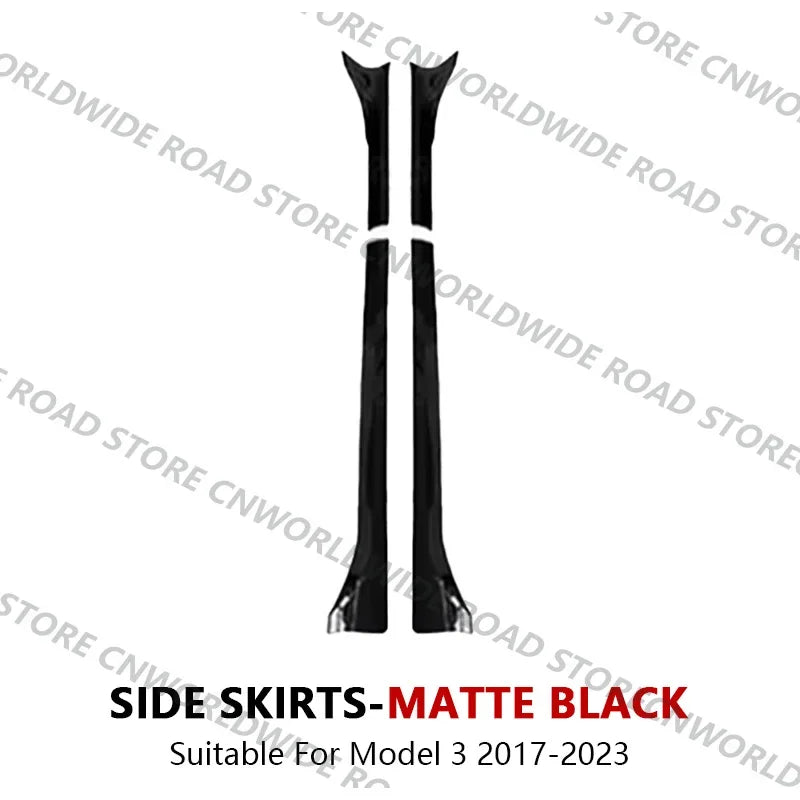 For Tesla Model 3 Y Highland 2017-2024 Side Skirts Body Kits Carbon Fiber Pattern Black ABS Fast Tunning For Tesla Accessories