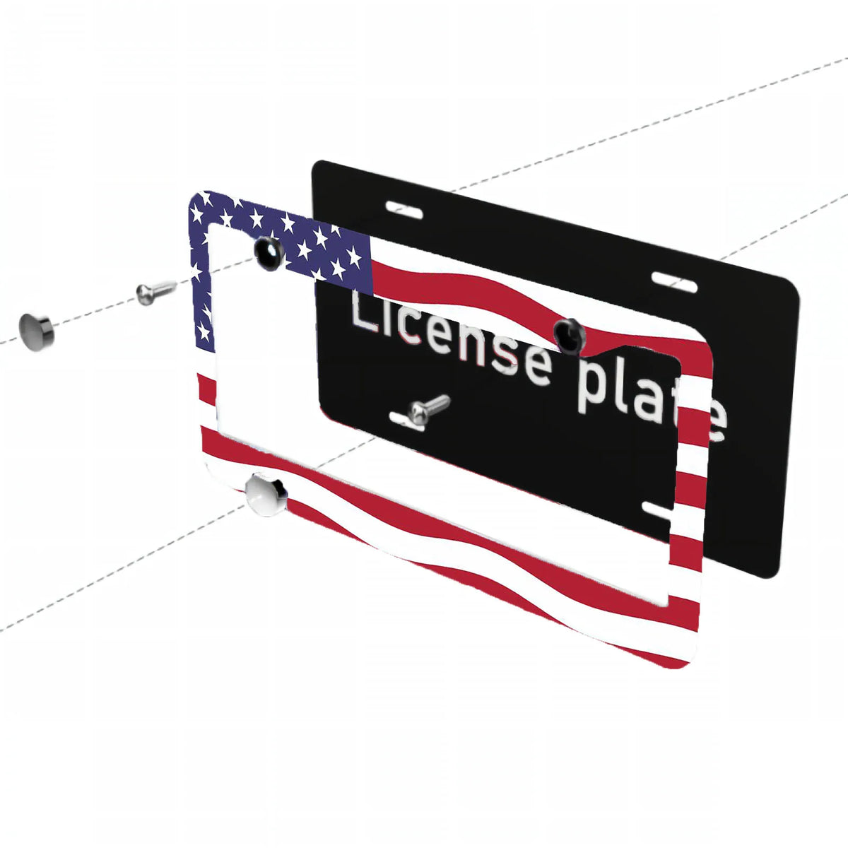 Game Series US Standard License Plate Frame US Canada Mexico License Plate Frame Aluminum Alloy License Plate Cover