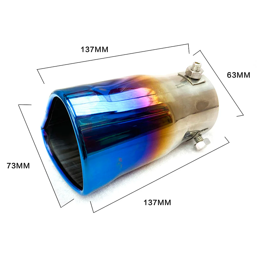 Dual/Single Exhaust Tip Inlet Bolt-on Square Round Edge Tailpipe Muffler Tip Double Outlets Tailpipe Replacement Accessory ﻿
