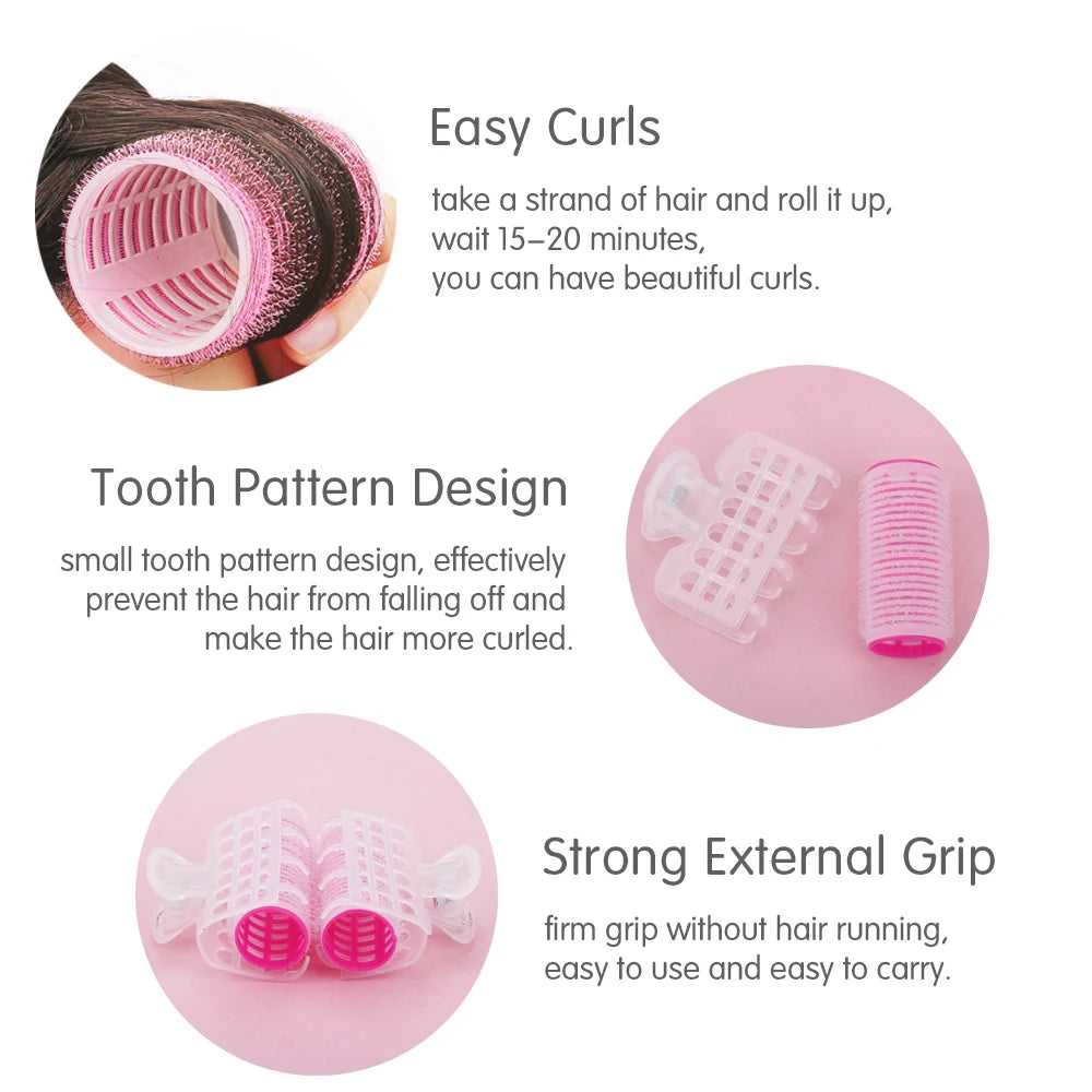 3Pcs/Bag Plastic Hair Rollers Bang Curlers Self-Adhesive Small Hair Curl Clips Beauty Women Rollers Hairdressing Styling Tools