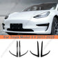 For Tesla Model 3 Y 2017 2018 2019-2023 Glossy Black Carbon Look Car Front Bumper Fog Light Frame Spoiler Decoration Body Kit
