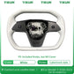 Car Steering Wheel Inspired By Cyberpack Style for Tesal Model Y/3 Highland 2017-2024 with Heating Function Black Leather Yoke