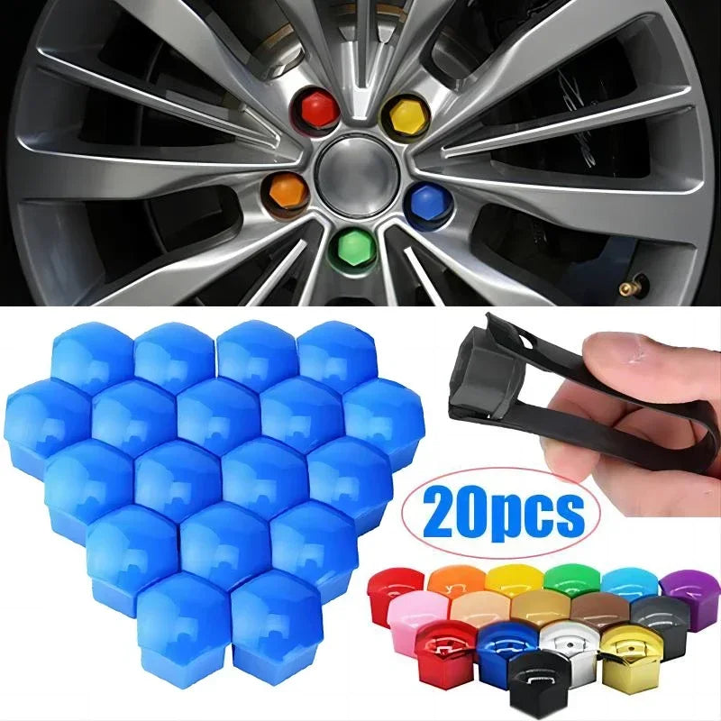 17mm/19mm/21mm 20Pcs Car Wheel Nut Caps Protection Covers Caps Auto Hub Screw Cover Tire Bolt Nut Cap Tyre Decoration Anti-Rust
