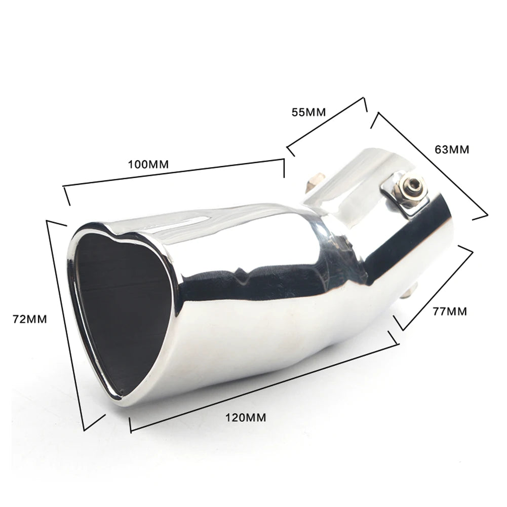 Dual/Single Exhaust Tip Inlet Bolt-on Square Round Edge Tailpipe Muffler Tip Double Outlets Tailpipe Replacement Accessory ﻿