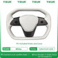 Car Steering Wheel Inspired By Cyberpack Style for Tesal Model Y/3 Highland 2017-2024 with Heating Function Black Leather Yoke