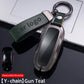 Zinc Alloy Car Key Case Protector Cover For Tesla Model 3 Model S Model Y Model X Model M Leather Shell Fob Holder Accessories