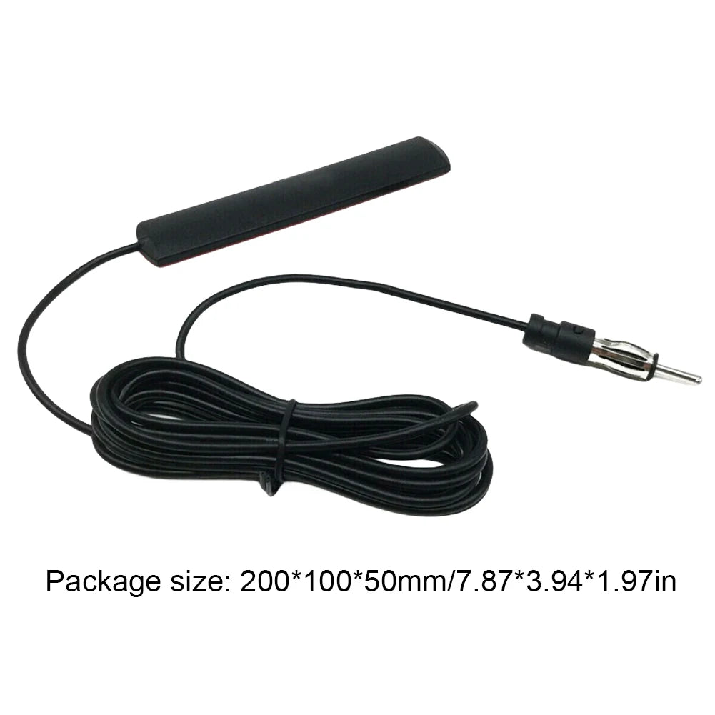 DC 5-12V Car Hidden Amplified Antenna 3 Meter Car Electronic Radio Antenna Car Radio Patch Aerial for Car Truck Motorcycle Boat