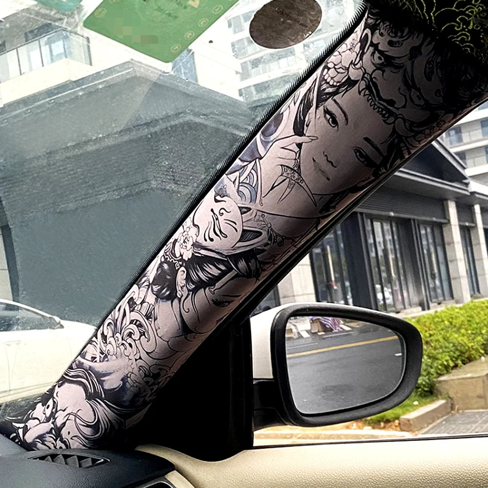 JDM car modification A-pillar self-adhesive adhesive sticker car sticker interior modification trendy car style