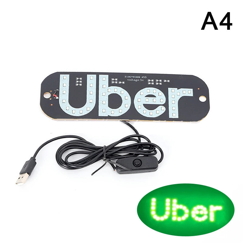 Light Sign For Car, Light Decal For Car Windshield With Suction Cups, Taxi Sign Light, Cab Indicator Lamp, Cigarette Lighter/USB
