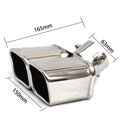 Dual/Single Exhaust Tip Inlet Bolt-on Square Round Edge Tailpipe Muffler Tip Double Outlets Tailpipe Replacement Accessory ﻿
