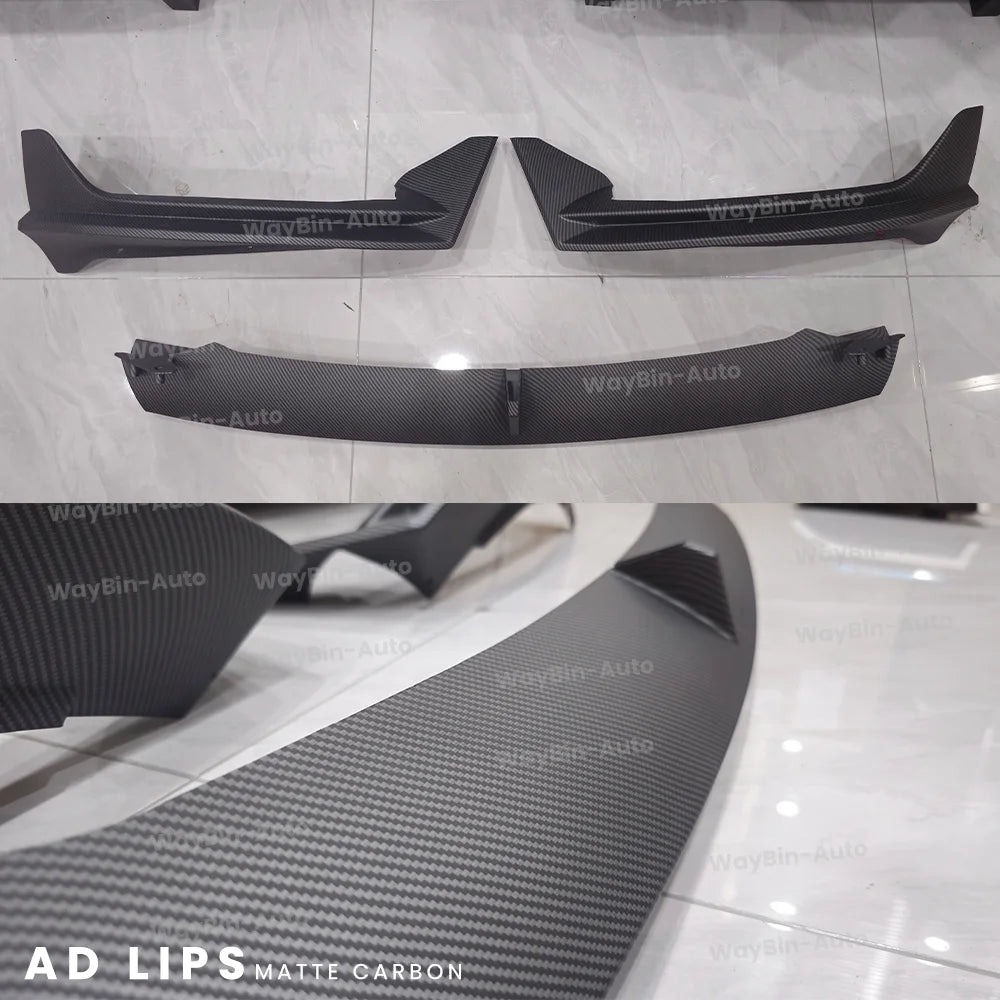 For Tesla Model 3 Y 2017-2023  Front Lip AD Body Kit Glossy Black Sport Bumper Spoiler Model 3 Model Y Auto Accessories